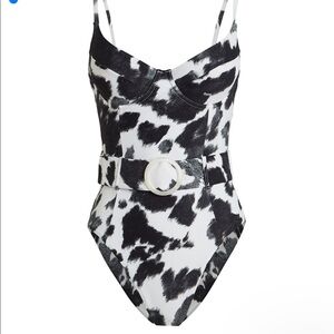 WeWoreWhat Cow Print one piece swimsuit